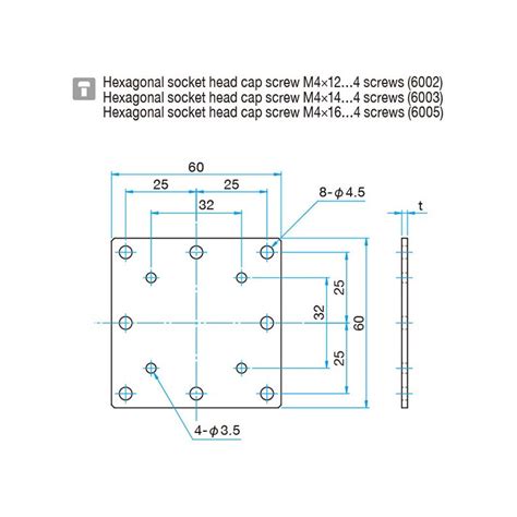 Aluminium Abstandhalter 60x60 Mm