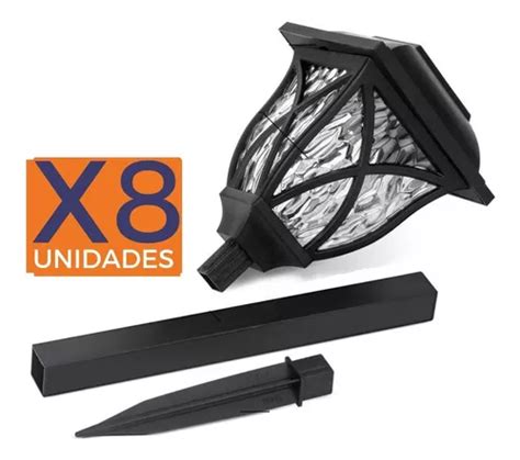 Pack Faroles Estaca Solar Jard N Exteriores Iluminacion