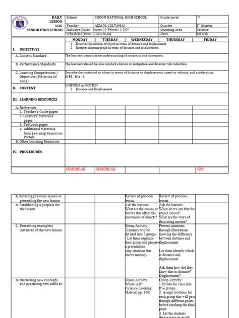 Dll Science Q3 W1 Pdf Distance Learning