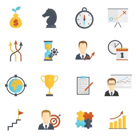 Iconos de planificación de estrategia empresarial 437640 Vector en Vecteezy