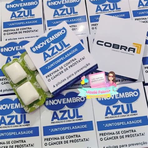 Chiclete Novembro Azul Pronta Entrega Elo