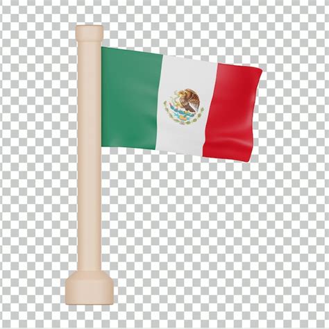 Icono 3d de la bandera de méxico | Archivo PSD Premium