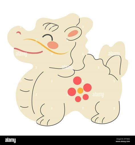 Cartoon Cute Chinese Dragon Zodiac Character Vector Chinese New Year