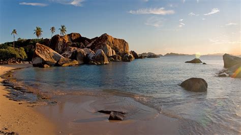 Virgin Islands British Virgin Islands Caribbean Beach Trees Water