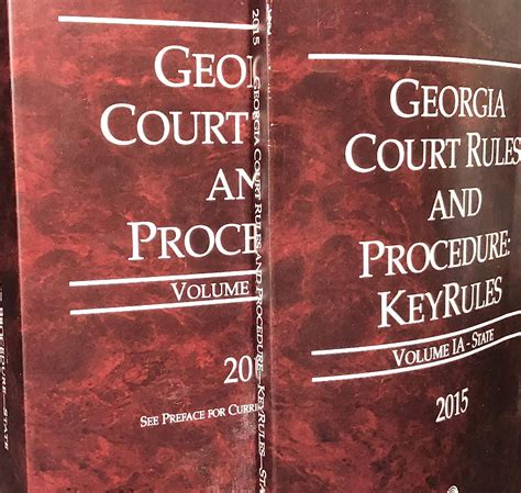 Georgia Court Rules And Procedure State 2015 Two Volume Set Volume