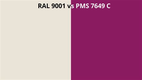 Ral 9001 Vs Pms 7649 C Ral Colour Chart Uk