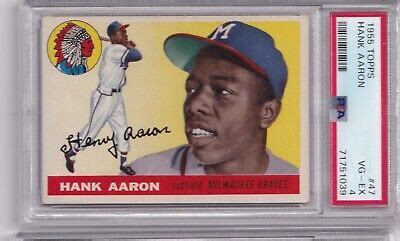 1955 Topps Hank Aaron 47 Braves VG EX PSA 4 VG E EBay