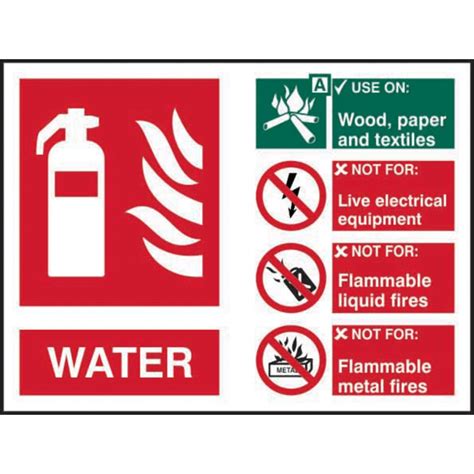 Fire Extinguisher Composite Water Sign Self Adhesive Vinyl 200mm X