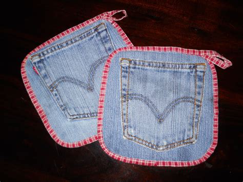 Potholders From A Pair Of Old Jeans Sewing Projects Pot Holders Old Jeans