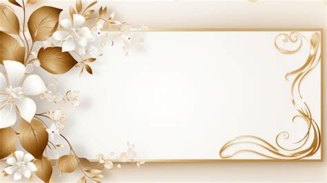 Premium Photo | An elegant white and gold floral background with a ...