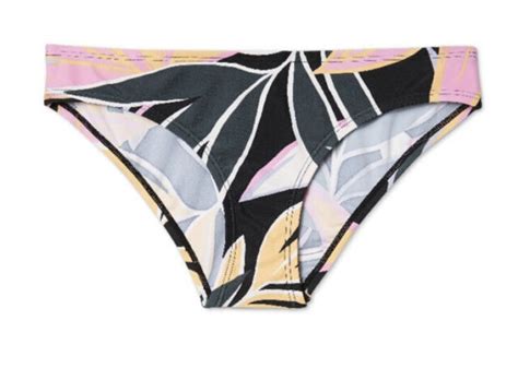 Kona Sol Hipster Medium Coverage Bikini Bottom Black Floral L 12 14 For