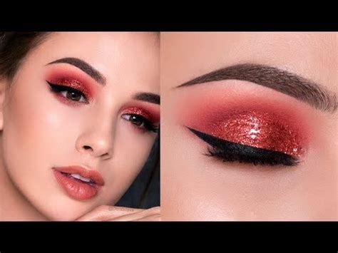 RED Glitter Smokey Eye | HOLIDAY Makeup Tutorial - YouTube | Red eye makeup, Glitter smokey eye ...