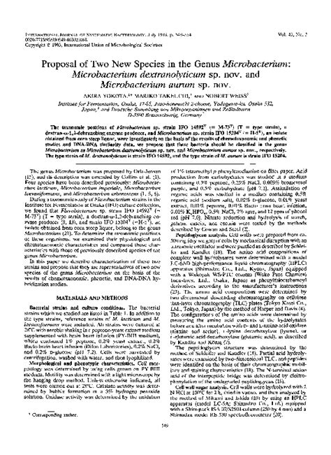 (PDF) Proposal of two new species in the genus Microbacterium ...