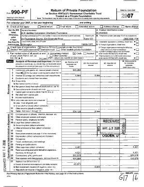 Fillable Online Pf Return Of Private Foundation Or Section A