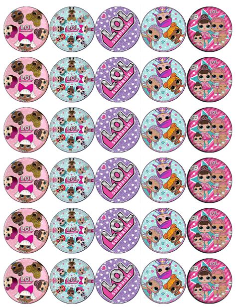 30 X Lol Surprise Dolls Cupcake Toppers Edible Wafer Paper Fairy Cake