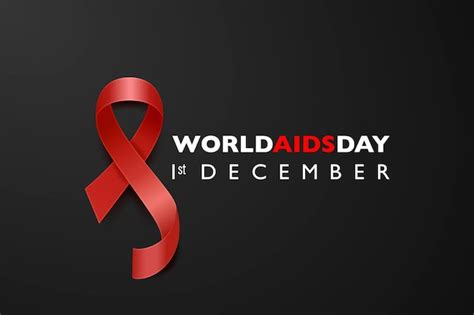 Premium Vector World Aids Day Banner Aids Awareness Red Silk Ribbon