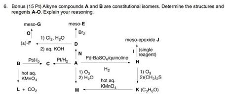 Solved Bonus Pt Alkyne Compounds A And B Are Chegg