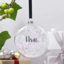 Personalised Iridescent Flat Christmas Bauble By Olivia Morgan Ltd