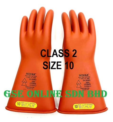 Electrical Insulation Rubber Gloves Novax Class 2 17000v Lazada