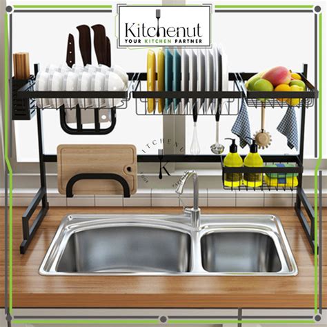 𝐓𝐇𝐈𝐂𝐊𝐄𝐍𝐄𝐃 》kitchenut Powder Coated Stainless Steel Dish Drainer Kitchen Sink Rack Dish Rack