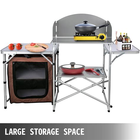 VEVOR VEVOR Brown Camping Outdoor Kitchen 2 Tier Camping Cook Table