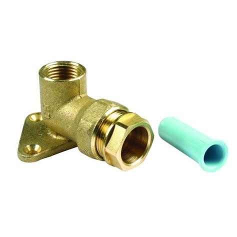 Plasson Push Fit Series 1 Brass Wall Plate Elbow 20mmx12 1000c10 City Plumbing