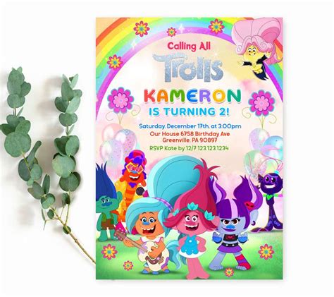 Free free printable birthday invitations trolls, Download Free free printable birthday ...