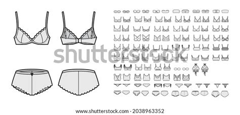 Bra Lingerie Technical Fashion Illustration Full Stock Vector Royalty Free 2038963352