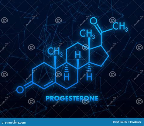 Progesterone Female Sex Hormone Molecule Vector Illustration Stock Vector Illustration Of