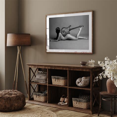 Nude Girl With Guitar Print Nude Naked Sexy Woman With Guitar Poster