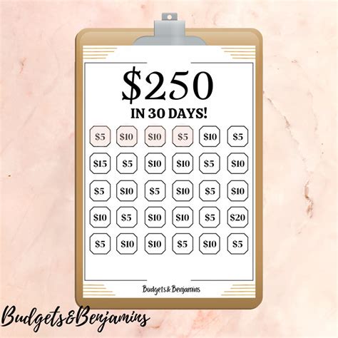 Saving Money Challenge Printable Save In Days Etsy