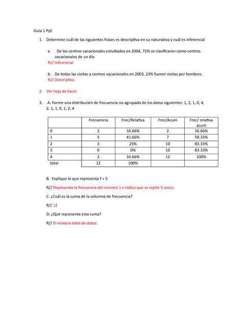 Guía 1 Py E guia de probabilidad y estadistica Guía 1 PyE 1