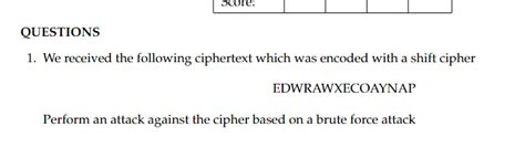 Solved QUESTIONSWe received the following ciphertext which | Chegg.com