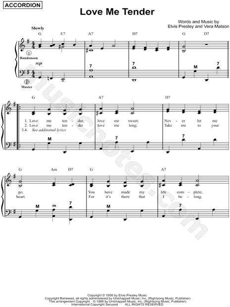 Elvis Presley Love Me Tender Sheet Music In G Major Download