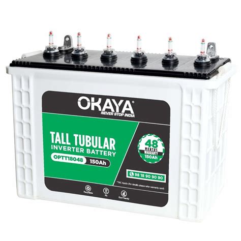 Okaya OPTT18048 Tall Tubular Inverter Battery 150Ah At 14050 In