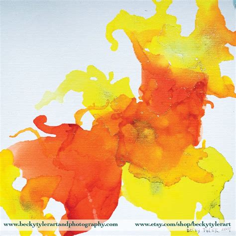 Orange And Yellow Abstract Original Painting Alcohol Ink On Etsy