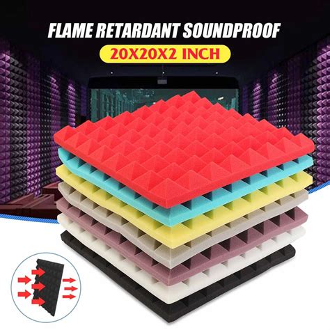 Soundproofing 500x500x50mm Foam Studio Acoustic Foam Soundproof Absorption Treatment Panel Tile ...