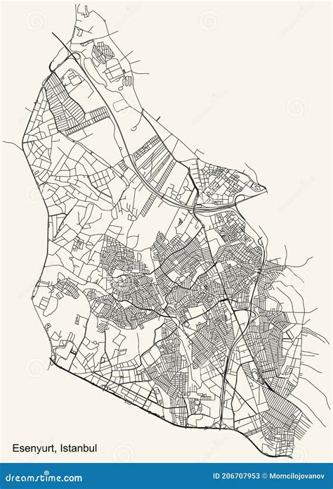 Esenyurt Turkey City Map In Retro Style In Golden Color Outline Map