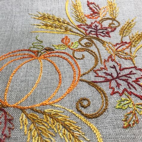 A Finish Embroidered Table Runner For Fall NeedlenThread