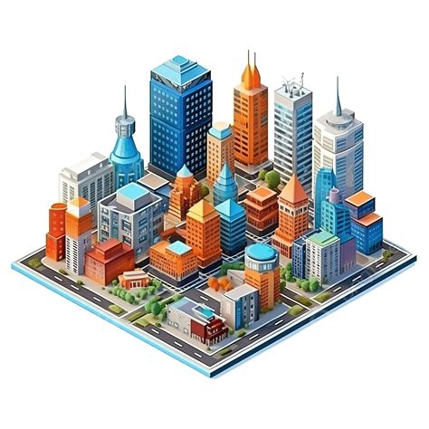 Isometric Buildings On Board Game City Building Business PNG