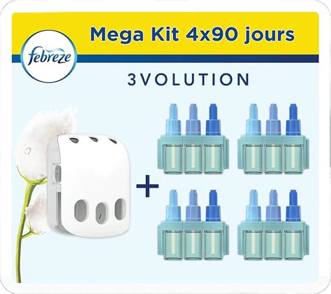 Febreze 3Volution Diffuseur Électrique de Parfum Kit Prise 4