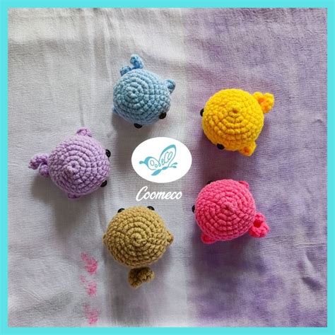 Jual Gantungan Kunci Amigurumi Whale Rajutan Paus Ganci Lucu Bisa