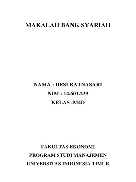 Makalah Bank Syariah Pdf