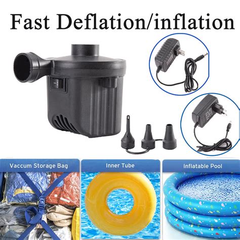 12v Electric Air Pump Air Mattress Inflatables Couch Pool Floats Portable Pump