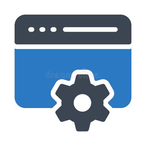 Browser Setting Glyph Color Flat Vector Icon Stock Illustration