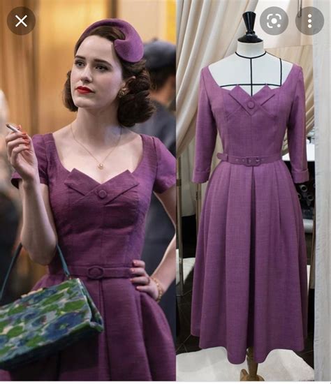 Rachel Brosnahan In A Blue Dress While Filming Marvelous Mrs Maisel Artofit