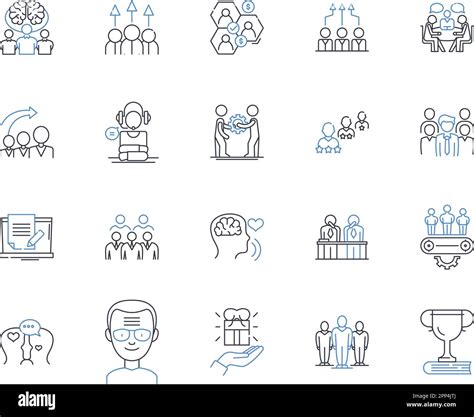 Business Development Line Icons Collection Growth Strategy Nerking