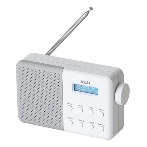 AKAI A61041G DAB Radio With LCD Display White Grey Delta House And Home