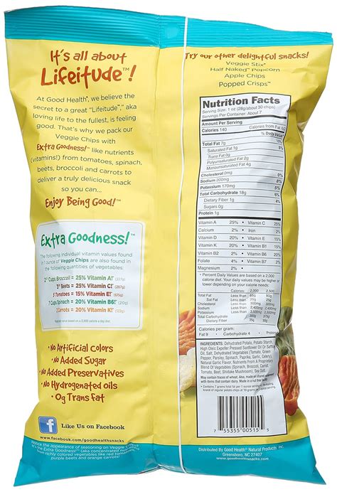 Veggie Chips Nutrition Label - Label Ideas