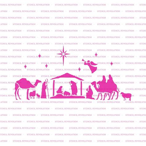 Nativity Of Jesus Stencil Reusable Nativity Stencils Nativity Stencil